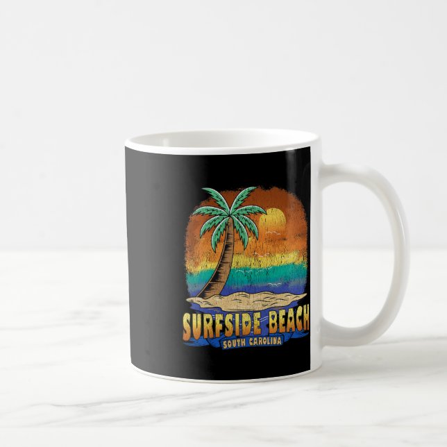 Surfside Beach South Carolina Vintage Distress S Kaffemugg (Höger)