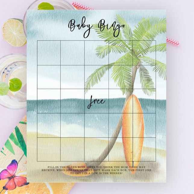 Surfstrand baby shower - Babybingospel (Skapare uppladdad)