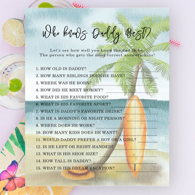 Surfstrand -  Spelet Vem vet pappa bäst (Skapare uppladdad)