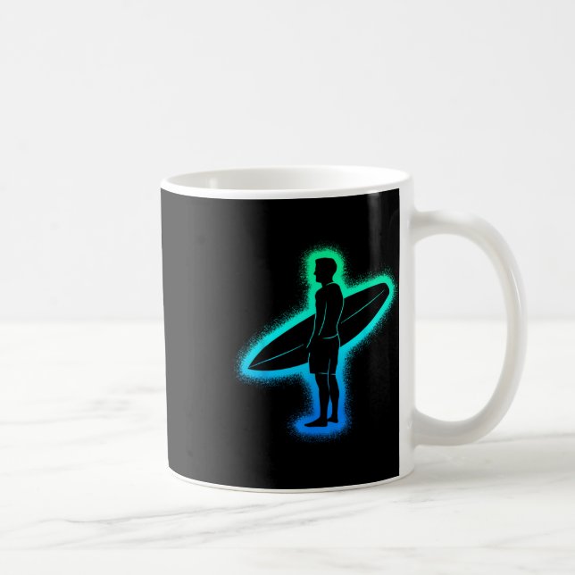 Surfstrand Surfbräda Surfare Män Barn Pojkar Surfn Kaffemugg (Höger)