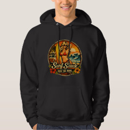 Surfstuga Surfare Pin-Up | Rid På Vågorna Strand Hoodie