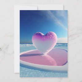 Surge i Kärlek: Romantic Vågar Heart Bröllop Invit Inbjudningar