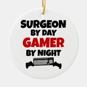 Surgeon by Day Gamer by Natt Julgransprydnad Keramik