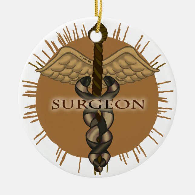 Surgeon Caduceus Premium Square Ornament (Framsidan)