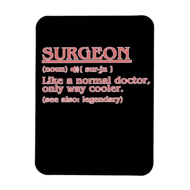 Surgeon Definition Surgery Medical Doktor Neurolog Magnet (Vertikal)