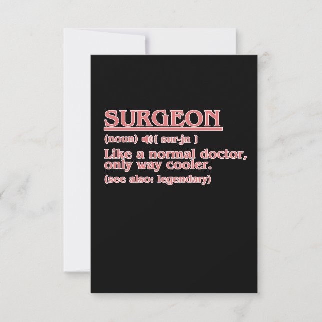 Surgeon Definition Surgery Medical Doktor Neurolog OSA Kort (Framsida)