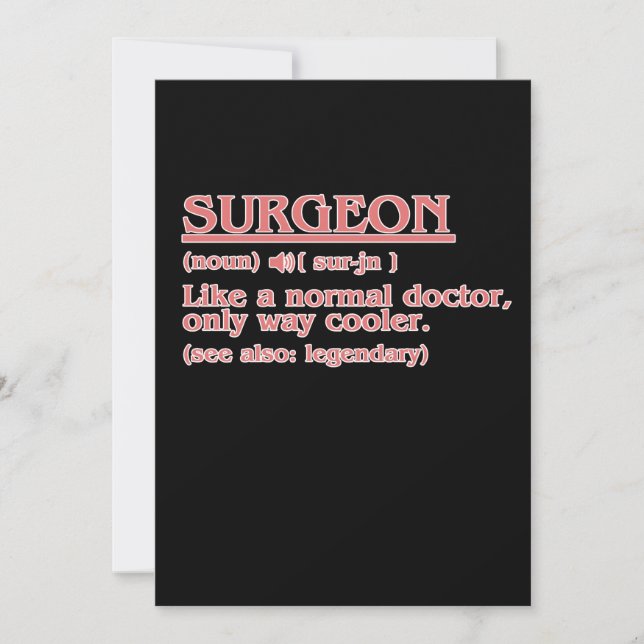 Surgeon Definition Surgery Medical Doktor Neurolog Tack Kort (Framsida)