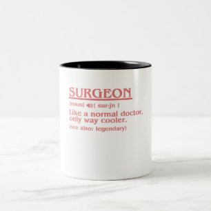 Surgeon Definition Surgery Medical Doktor Neurolog Två-Tonad Mugg