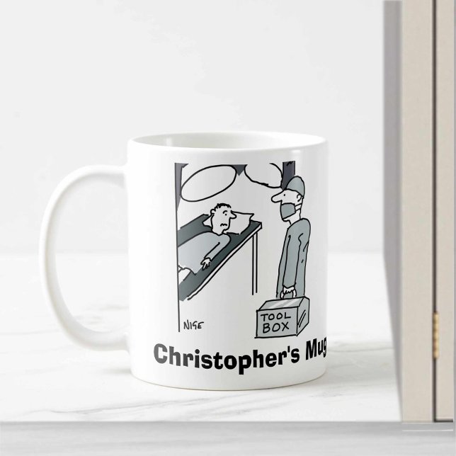 Surgeon med Toolbox. Anpassa till Namn. Kaffemugg (Skapare uppladdad)