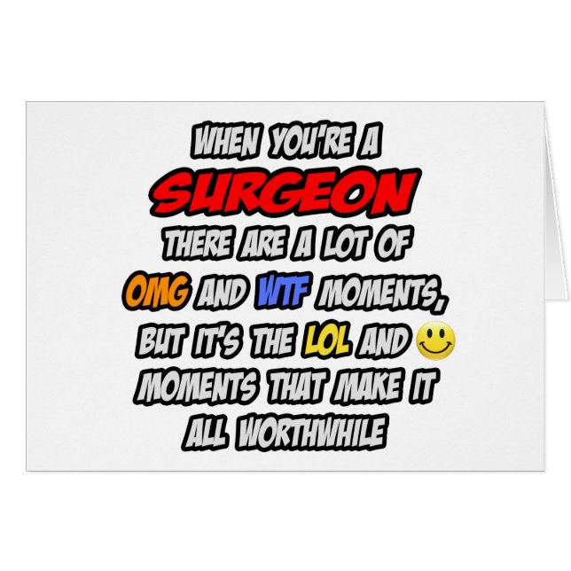 Surgeon ... OMG WTF LOL Hälsningskort (Framsidan Horizontal)