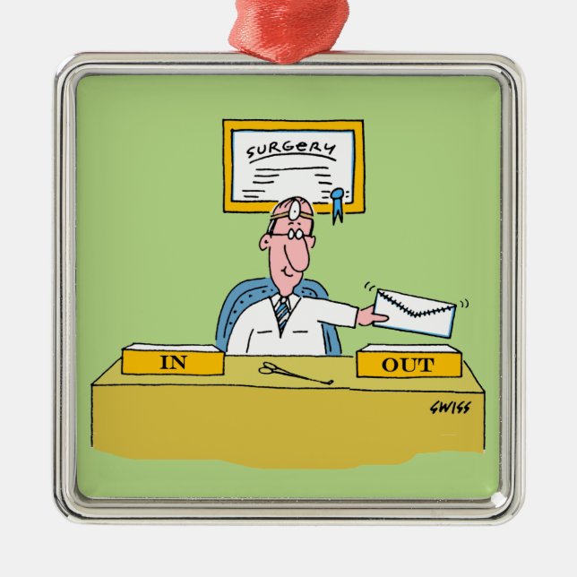 Surgeon Tecknad Funny Julgran Ornament (Framsidan)