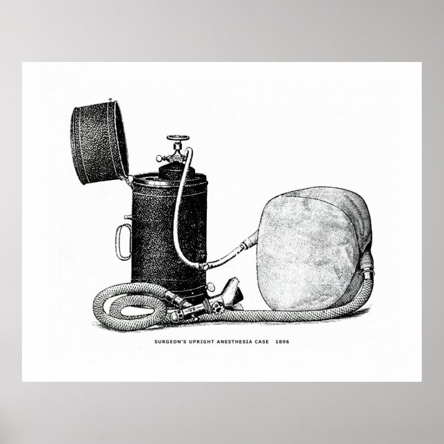 Surgeon's Upright Anesthesia Fodral 1896 Poster (Framsidan)