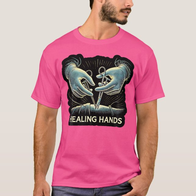 Surgery Doktor Healing Händer Surgeon T Shirt (Framsida)