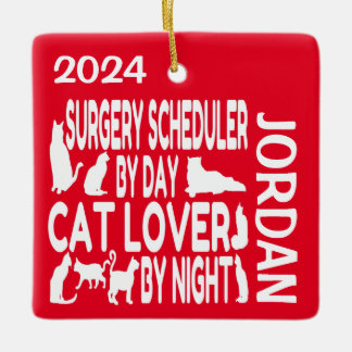 Surgery Scheduler Kärlek Cats ANPASSNINGSBAR Julgransprydnad Keramik