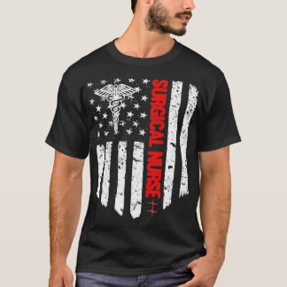 Surgical Nurse American Flagga RN Registered Nurse T Shirt