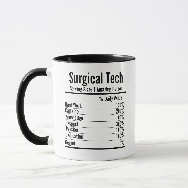 Surgical Technician Nutrition Facts Gift Mugg (Vänster)