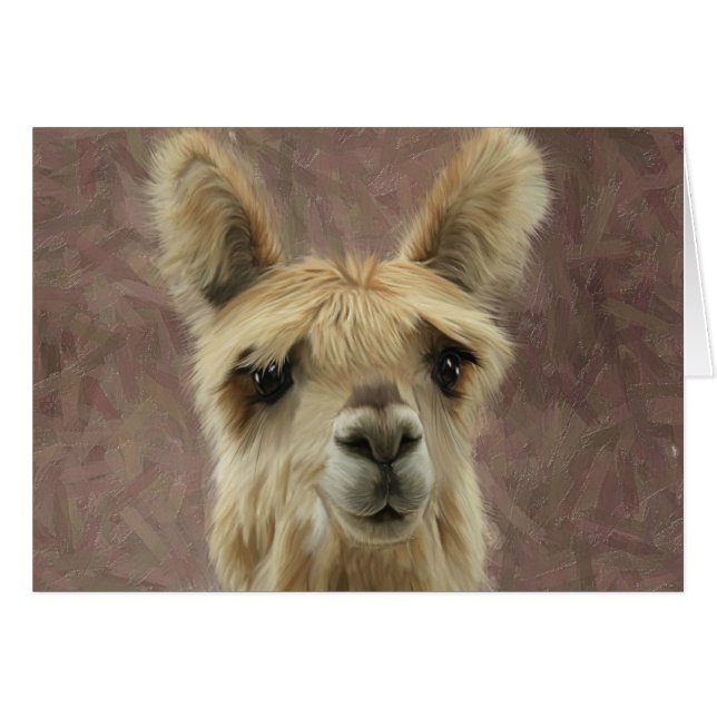 Suri Alpaca Hälsningskort (Framsidan Horizontal)
