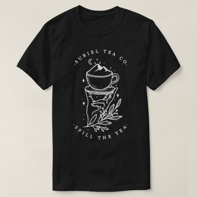 Suriels Tea Co spill the Tea T Shirt (Design framsida)