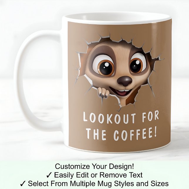 Surikat i mugg! Nyhet för surikatälskare Brun Kaffemugg (Skapare uppladdad)