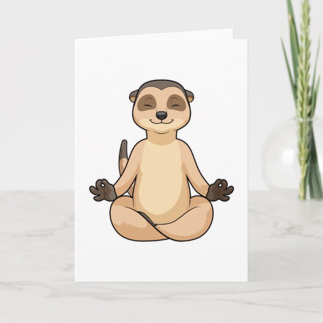 Surikat i yogameditation kort (Framsida)