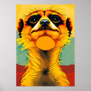 Surikat Majestät – Pop Art Safari Vaktare Poster