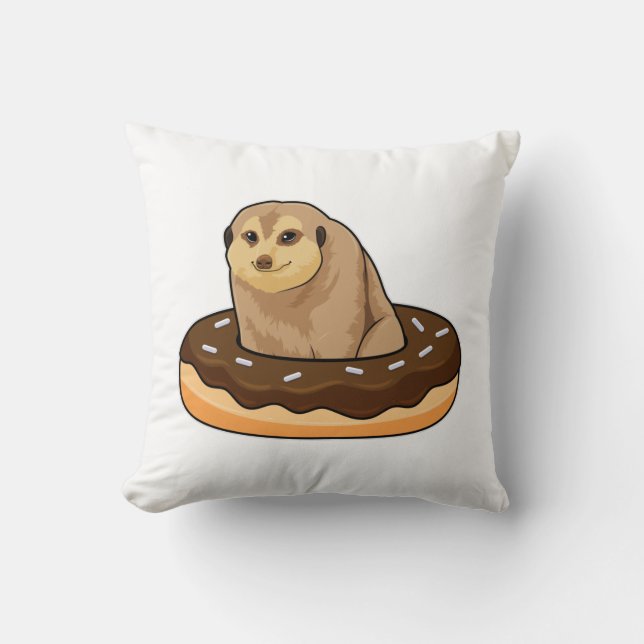 Surikat med Donut Kudde (Framsida)