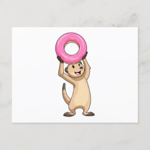 Surikat med Donut Vykort