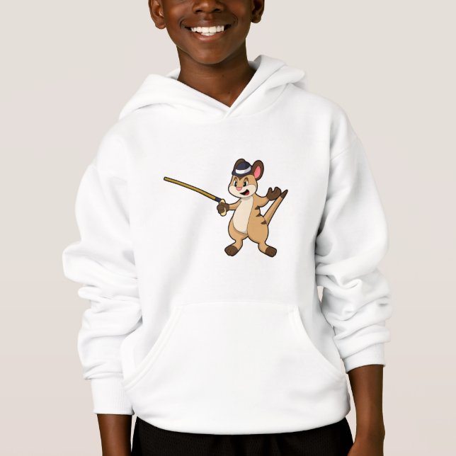Surikat med hatt och promenadsticka t shirt (Framsida)