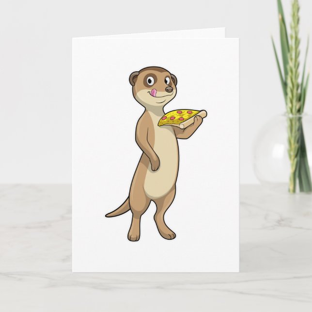Surikat med Pizza Kort (Framsida)