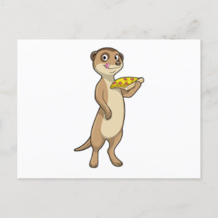 Surikat med Pizza Vykort
