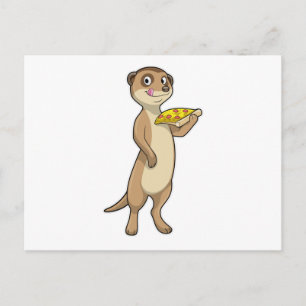 Surikat med Pizza Vykort