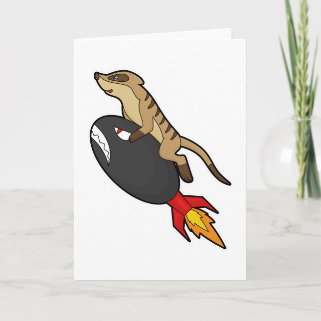 Surikat på Flygande med raket Kort (Framsida)