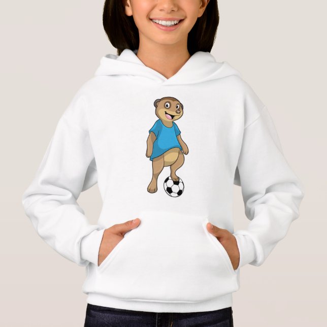Surikat som fotbollsspelare med fotboll t shirt (Framsida)