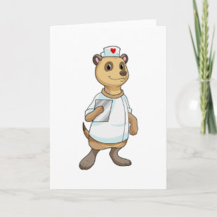 Surikat som sjuksköterska med hjärta kort
