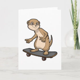 Surikat som Skridskoåkare med Skateboard Kort