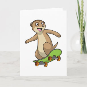 Surikat som Skridskoåkare med Skateboard Kort