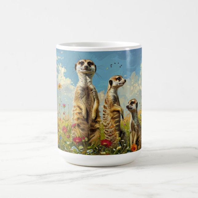Surikater i blommor kaffemugg (Center)