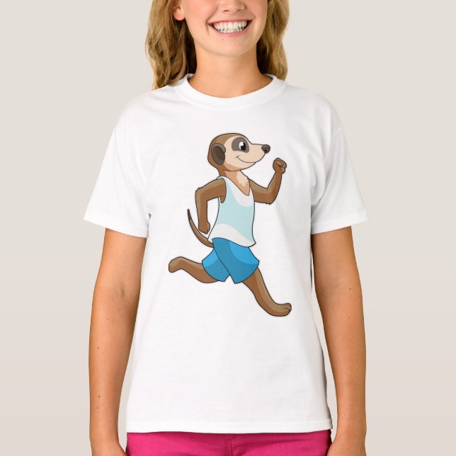 Surikater som springer sport t shirt (Framsida)