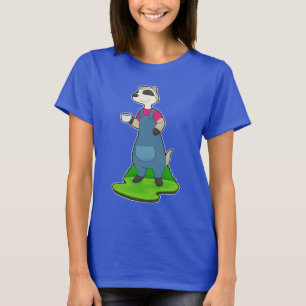 Surikatkatt Kaffe Kopp T Shirt