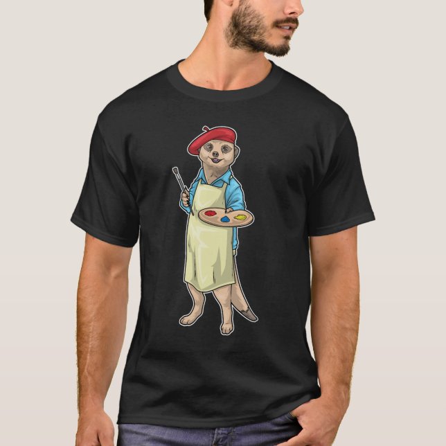 Surikatkonstruktör Målarpensel Målar T Shirt (Framsida)