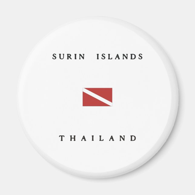 Surin Islands Thailand Scuba Dive Flagga Magnet (Framsidan)