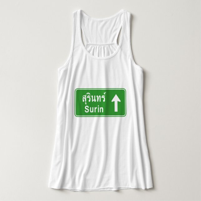 Surin ⚠ Thai Highway Traffic Sign ⚠ Linne Med Racerback (Design framsida)