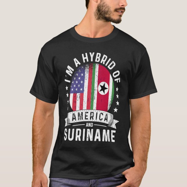 Surinam American Patriot Grown Flagga Humor T Shirt (Framsida)
