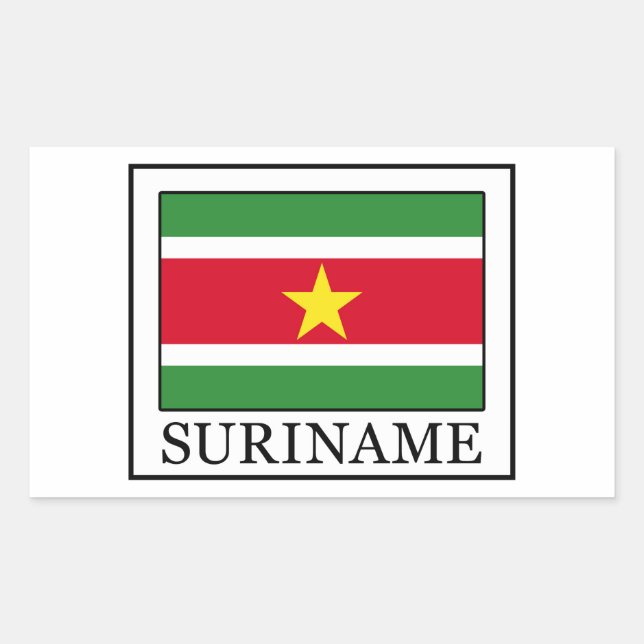Surinam-dekal Rektangulärt Klistermärke (Framsida)