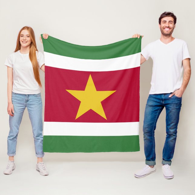 Surinam flagga fleecefilt (På plats)