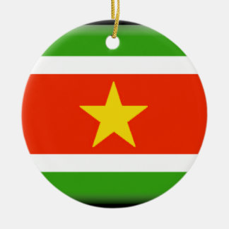 Surinam flagga julgransprydnad keramik