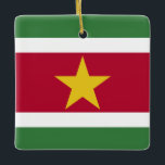 Surinam Flagga Julgransprydnad Keramik<br><div class="desc">Anpassade World Flagga Products ( i världen) - Lägg gärna till din egen text.</div>