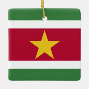 Surinam Flagga Julgransprydnad Keramik