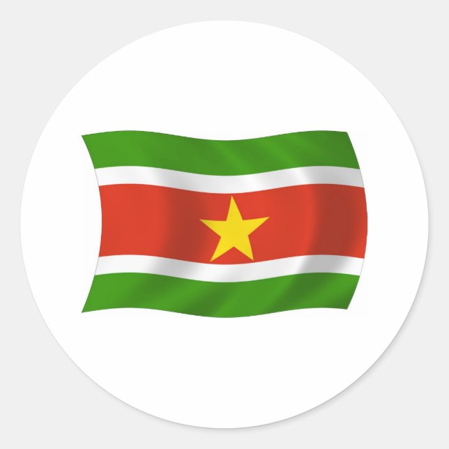 Surinam Flagga Klistermärke (Framsida)