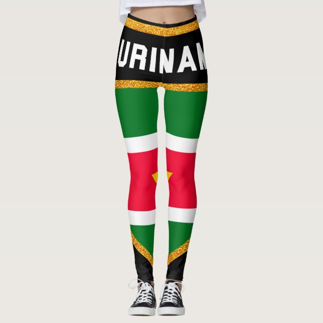Surinam Flagga Leggings (Framsida)